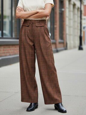 C/MEO Collective brown plaid trousers XS